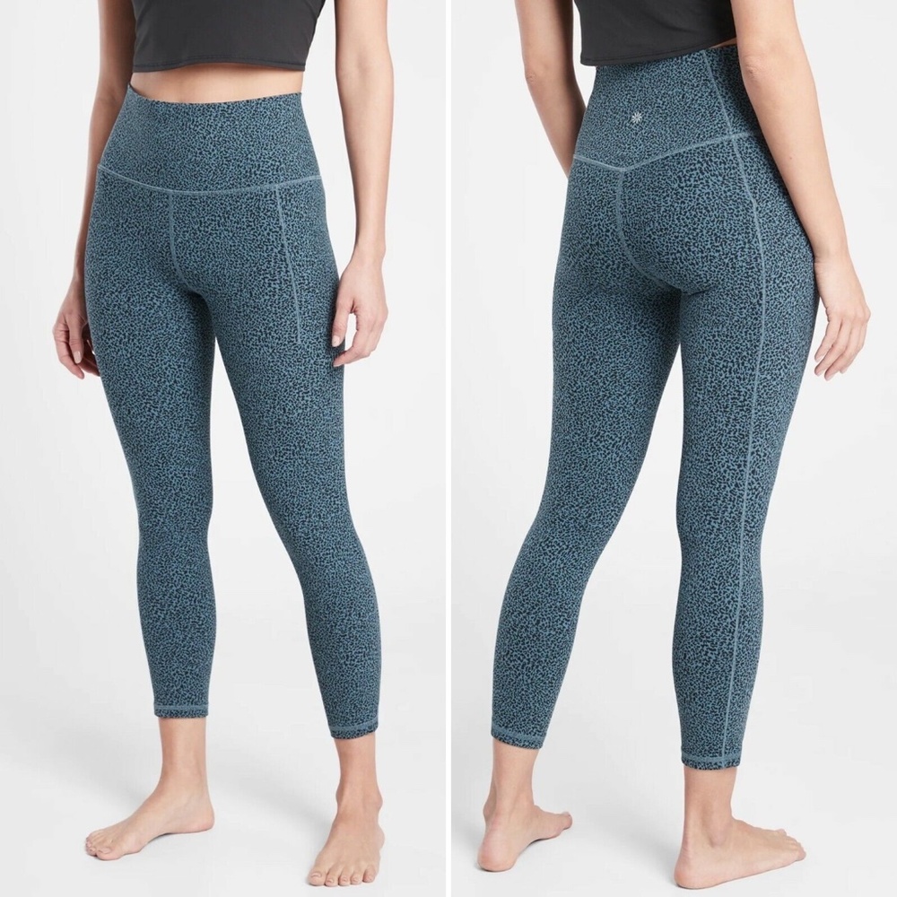 Athleta Teal Blue High-Rise Printed Leggings Small Tall